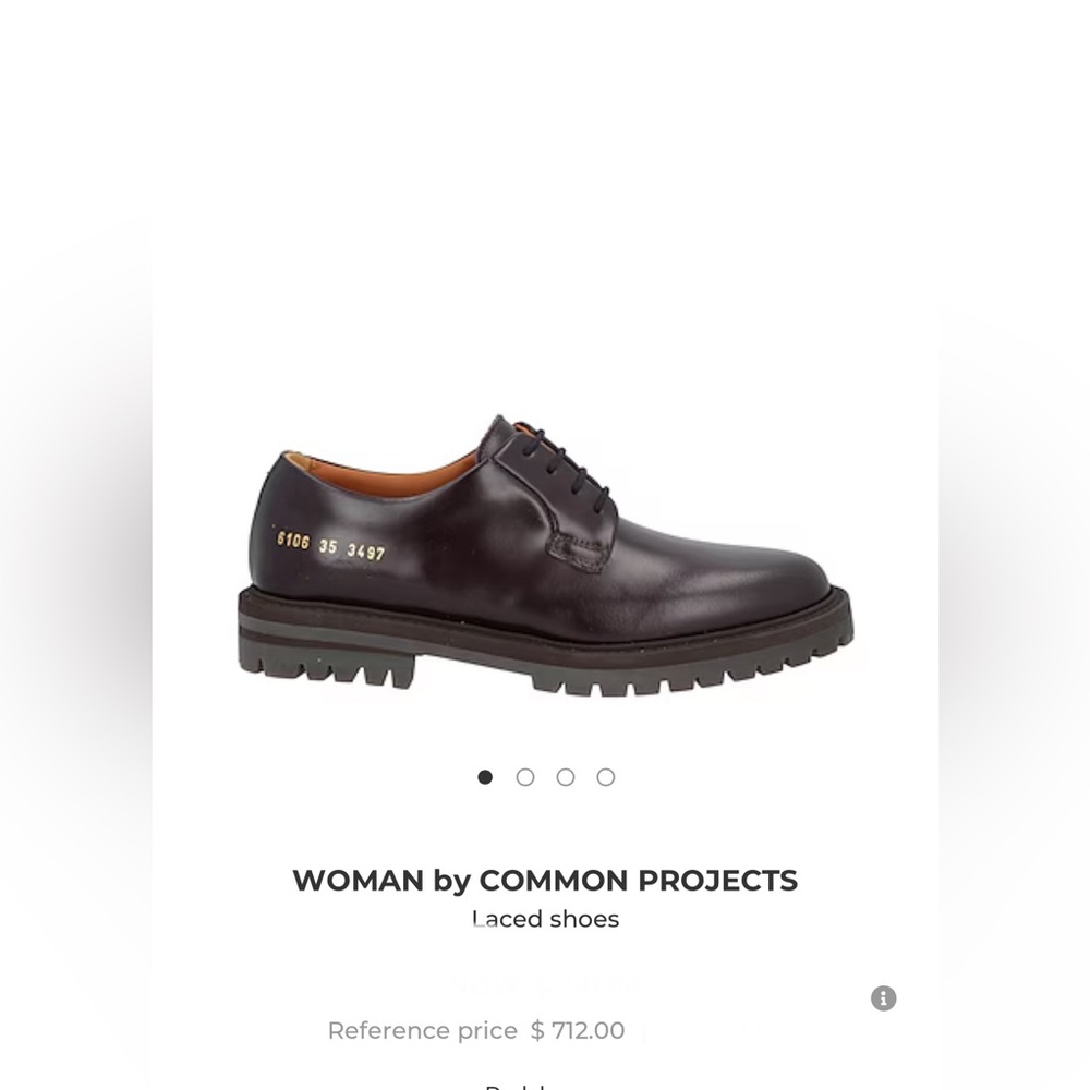 Common Projects Women's Black Leather Laced Shoes